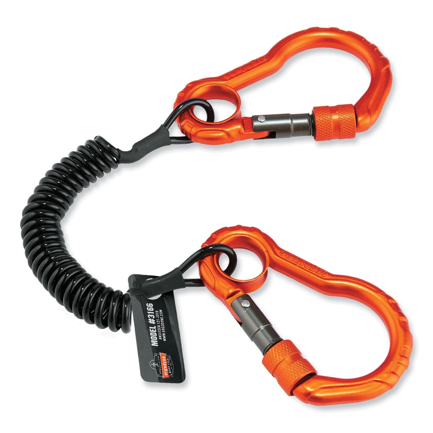 ergodyne-squids-3166-coiled-tool-lanyard-with-two-carabiners-num-ego19162_1